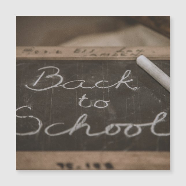 Back to School on an old school slate Magnetic Invitation (Front)