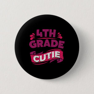 Back To School Outfit For Girls - 4th Grade  6 Cm Round Badge