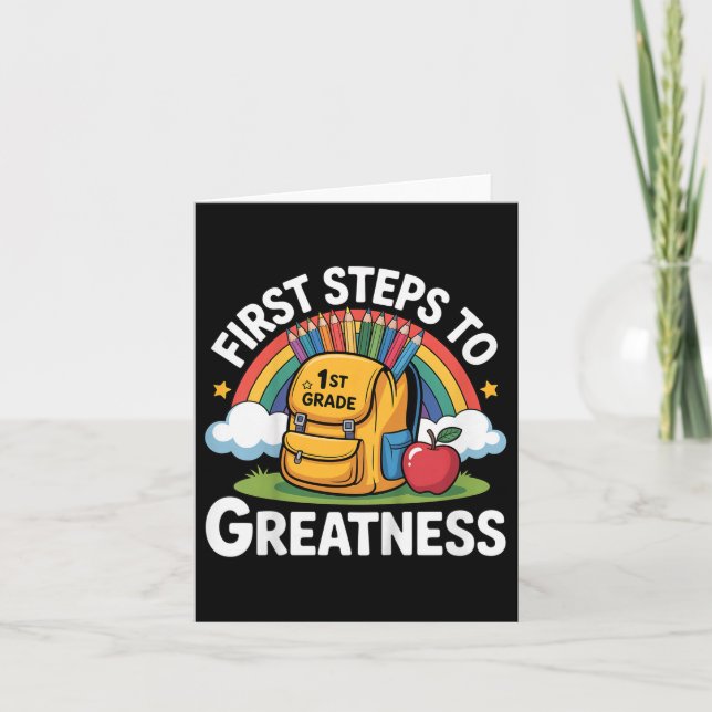 Back To School Outfit For Kids, Girls, Students. 1 Card (Front)