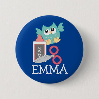 Back to School OWL Name Backpack Pin Button