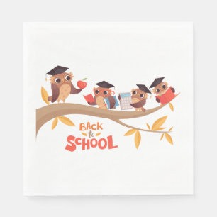 Back To School Owls Napkin