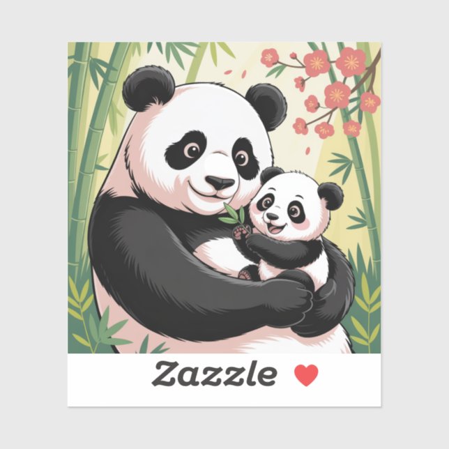 Back to School Panda Family Stickers (Sheet)