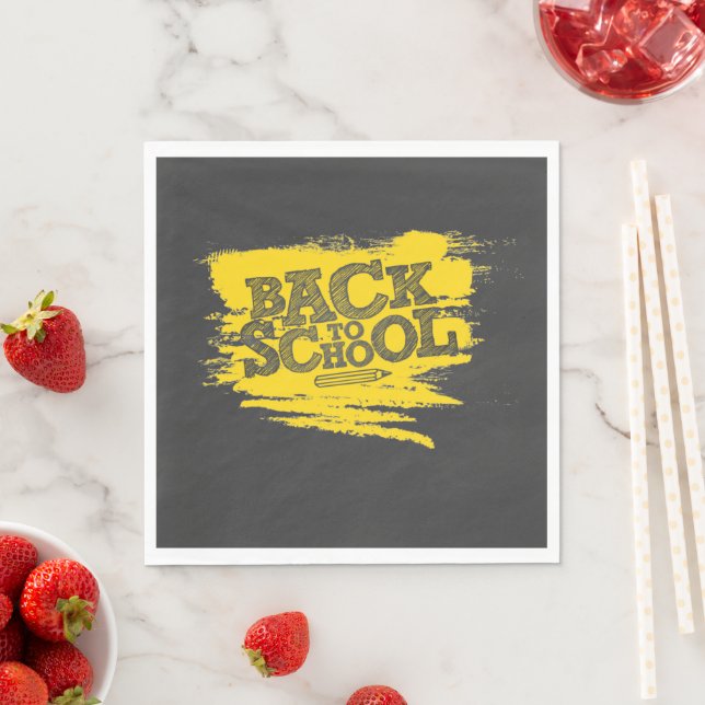 Back to School Paper Napkins – Fun School Bus  (Insitu)