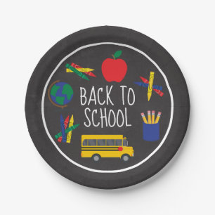 Back to School Paper Plates for Party or Breakfast