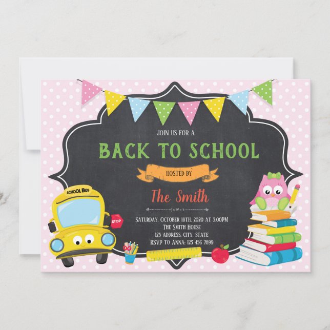 Back to school Party Invitation (Front)