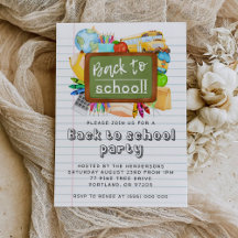 Back To School Party Invitation
