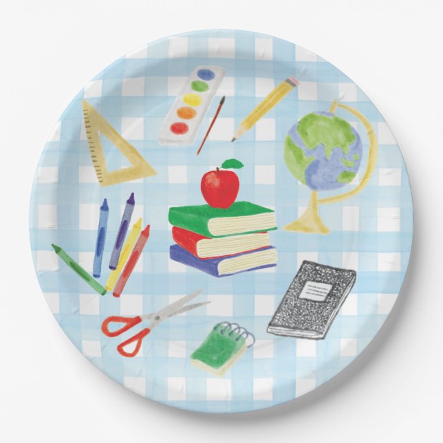 Back to School Party Paper Plates (Front)