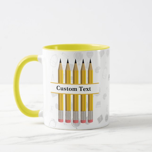 Back to School | Pencils Custom Teacher Coffee Mug (Left)