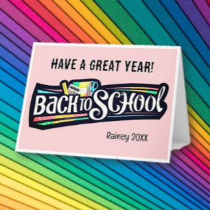 Back to School Personalised Folded Greeting Card