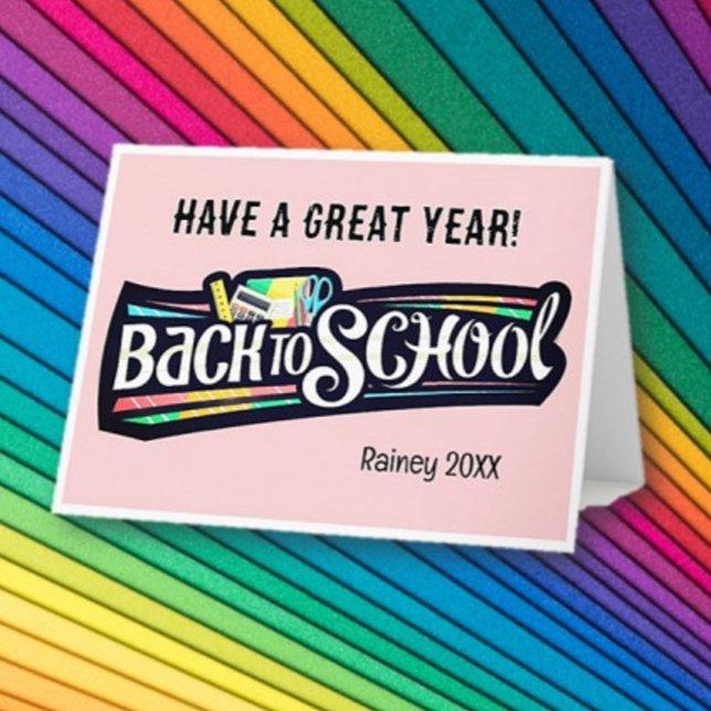 Back to School Personalised Folded Greeting Card (Creator Uploaded)