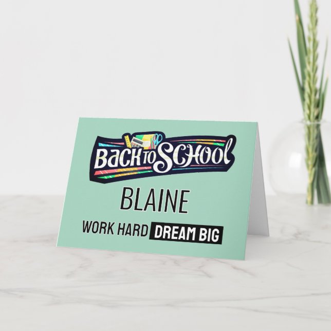 Back to School Personalised Greeting card (Front)
