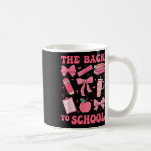 Back To School Pink Coquette Bow Pencil Book Editi Coffee Mug