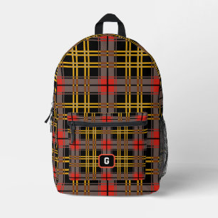 Back To School Plaid Printed Backpack