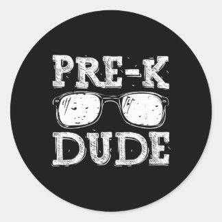 Back To School Pre-k Dude  Classic Round Sticker
