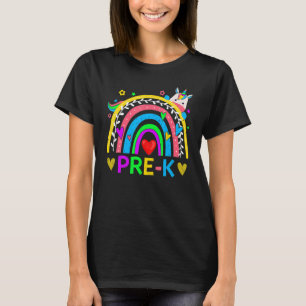 Back To School Pre K Rainbow Unicorn Teacher Stude T-Shirt