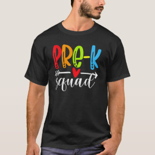 Back To School Pre K Squad Teacher Student Kids Pr T-Shirt