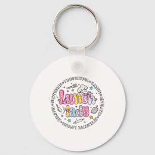 Back To School Preppy Coquette Bow Lunch Lady Squa Key Ring