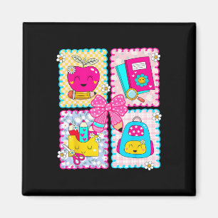 Back To School Preppy Coquette Pencil Bow Teacher Magnet