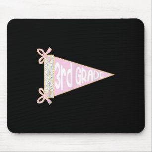 Back To School Preppy Pennant Flag Third Grade Coq Mouse Pad