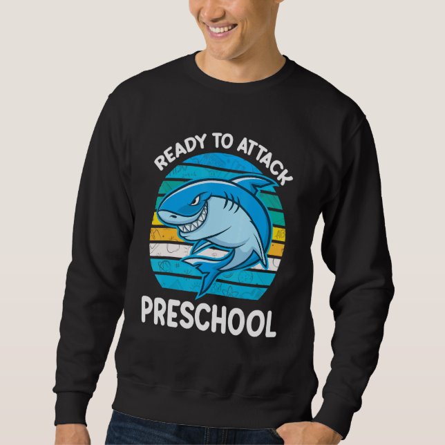 Back To School Preschool Kids Outfit Shark Sweatshirt (Front)