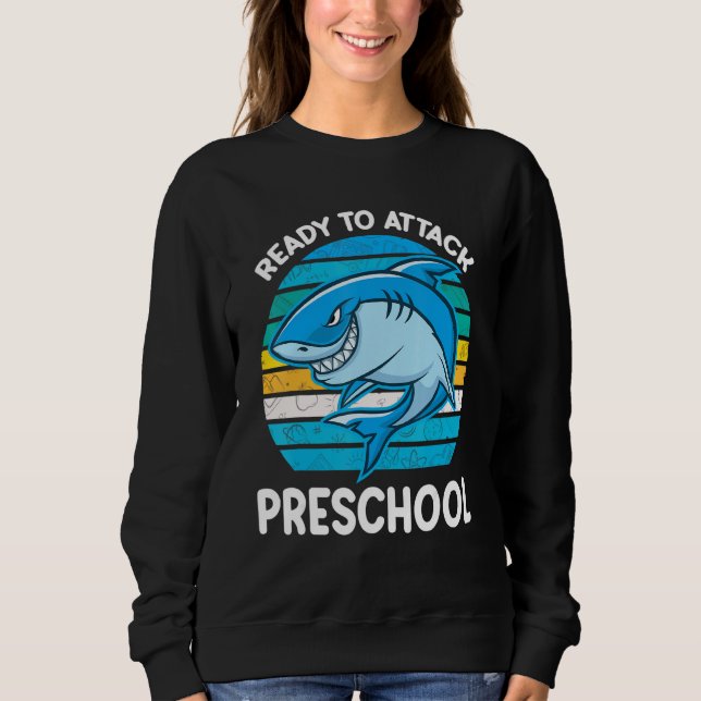Back To School Preschool Kids Outfit Shark Sweatshirt (Front)