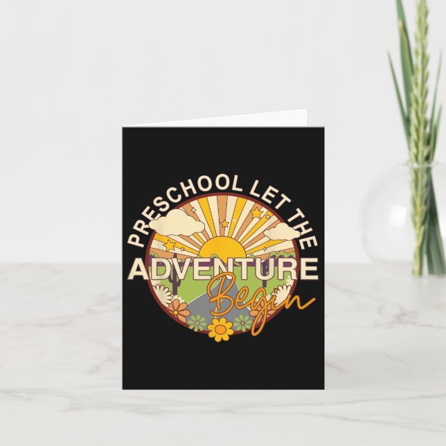 Back To School Preschool Let The Adventure Begin  Card (Front)