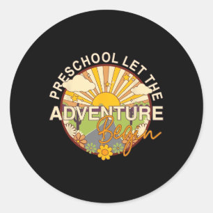 Back To School Preschool Let The Adventure Begin Classic Round Sticker