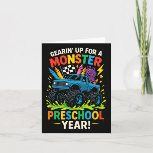 Back To School Preschool Pre-k Monster Truck First Card