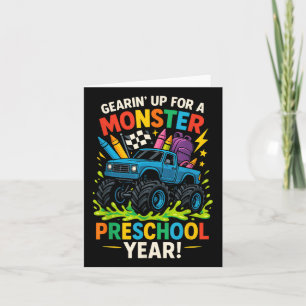 Back To School Preschool Pre-k Monster Truck First Card