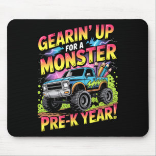 Back To School Preschool Pre-k Monster Truck First Mouse Pad