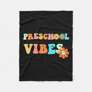 Back To School Preschool Vibes First Day Of School Fleece Blanket
