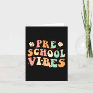 Back To School Preschool Vibes Retro Teacher Nurse Card