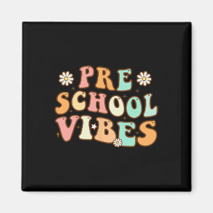Back To School Preschool Vibes Retro Teacher Nurse Magnet