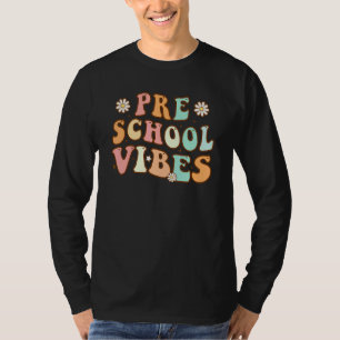 Back to School Preschool Vibes Retro Teacher Nurse T-Shirt