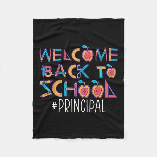 Back To School Principal  Fleece Blanket (Front)