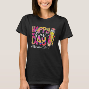 Back to School Principal Life Pencil Tie Dye Happy T-Shirt