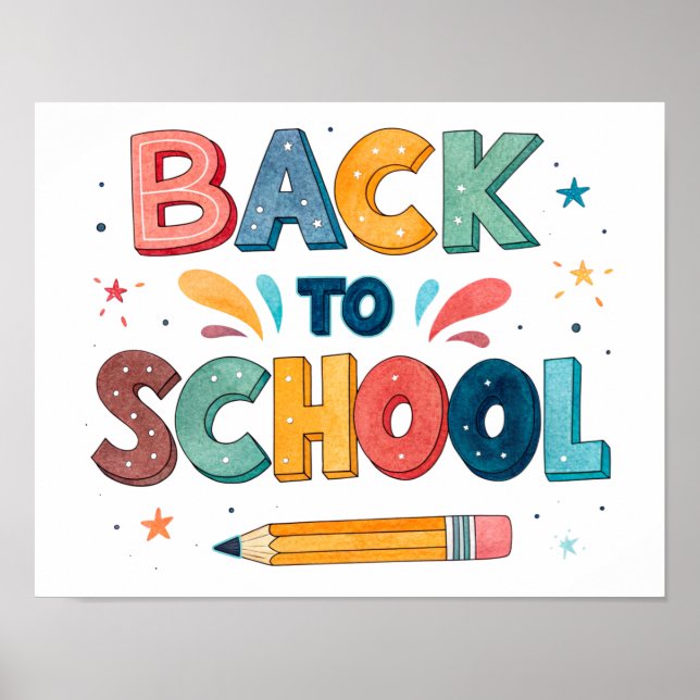 Back to School Printable Poster Sign (Front)