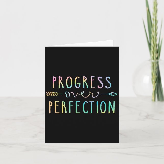 Back To School Progress Over Perfection Motivation Card (Front)
