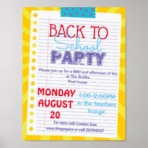 back to school PTA event PTO kindergarten teacher Poster