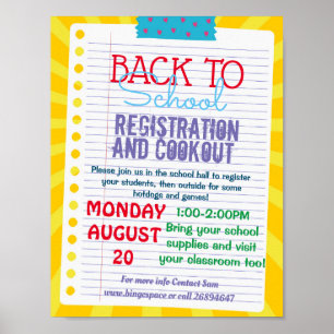 back to school PTA event PTO kindergarten teacher Poster