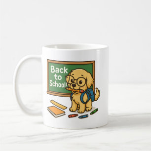 Back to School Pup – Cute Golden Retriever Coffee Mug