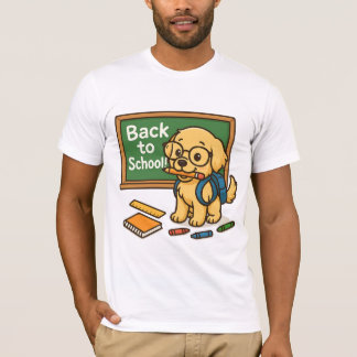 Back to School Pup – Cute Golden Retriever T-Shirt