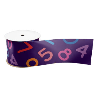 Back to school purple numbers  satin ribbon