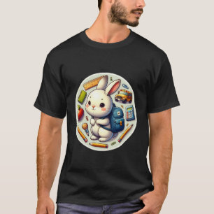 Back To School Rabbit Boys Girls Student Kids East T-Shirt