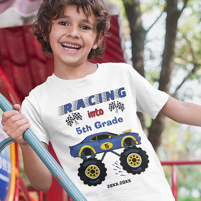 Back-to-School Racing Monster Truck, Add Grade T-Shirt (Creator Uploaded)