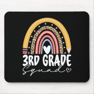 Back To School Rainbow 3rd Third Grade Squad Teach Mouse Pad