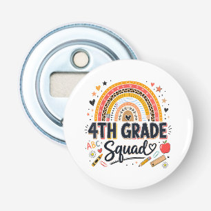 Back to School Rainbow 4th Fourth Grade Squad Bottle Opener