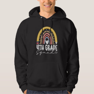 Back To School Rainbow 4th Fourth Grade Squad For Hoodie