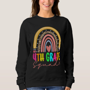 Back To School Rainbow 4th Fourth Grade Squad For  Sweatshirt