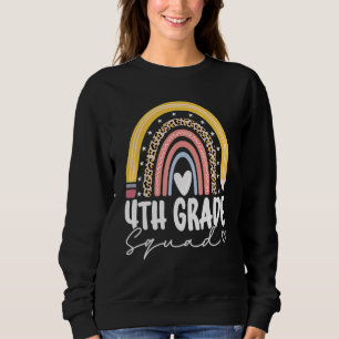 Back To School Rainbow 4th Fourth Grade Squad For Sweatshirt